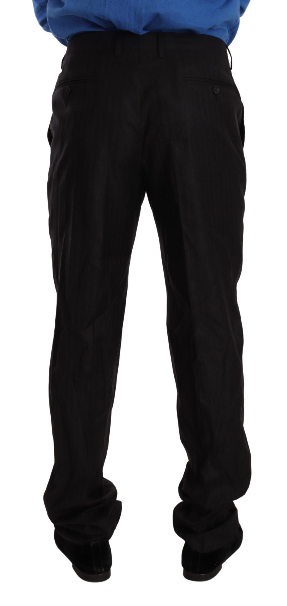 Dolce & Gabbana Elegante gestreepte wol-zijden pantalon