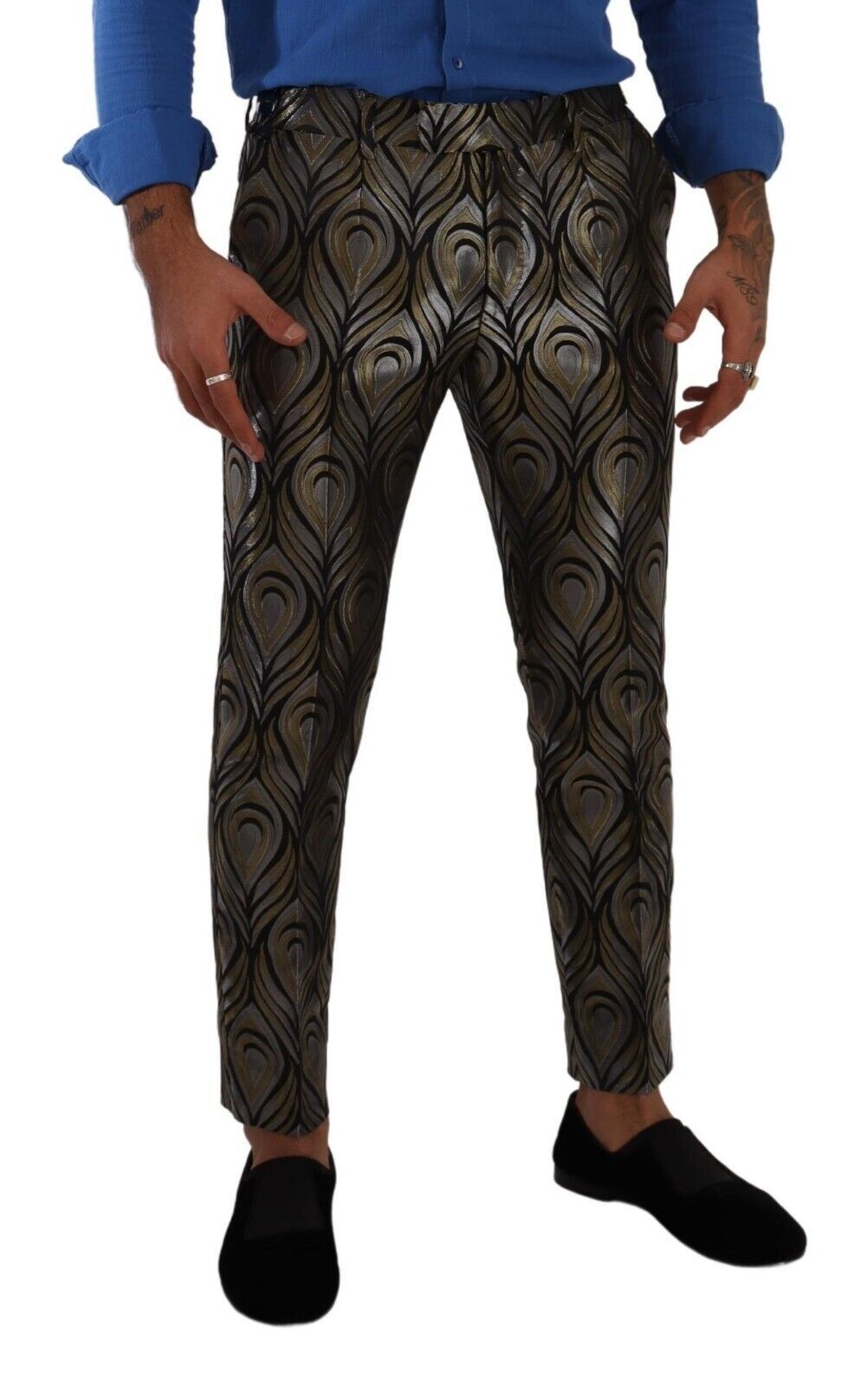 Dolce & Gabbana Elegante Slim Fit Metallic Jurk Broek