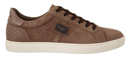 Dolce & Gabbana Elegante Bruine Leren Sneakers voor Heren