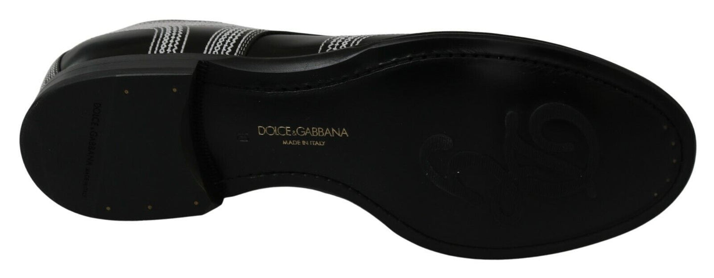 Dolce & Gabbana Elegante Zwart-Witte Derby Schoenen