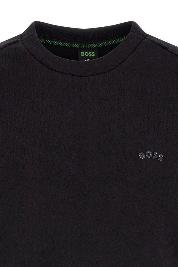 Hugo Boss Elegante Zwarte Katoenen Ronde Hals Sweatshirt