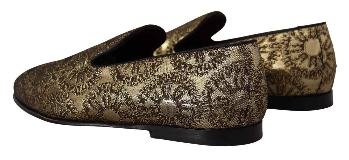 Dolce & Gabbana Goudkleurige Loafers Slides Dress Shoes