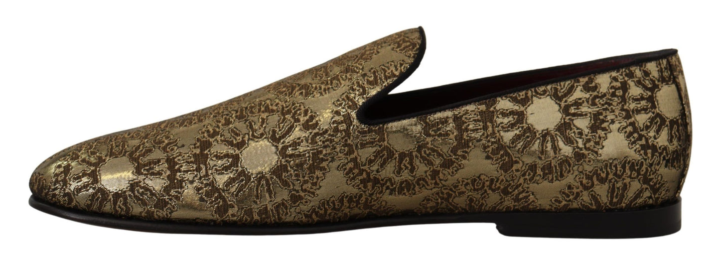 Dolce & Gabbana Goudkleurige Loafers Slides Dress Shoes