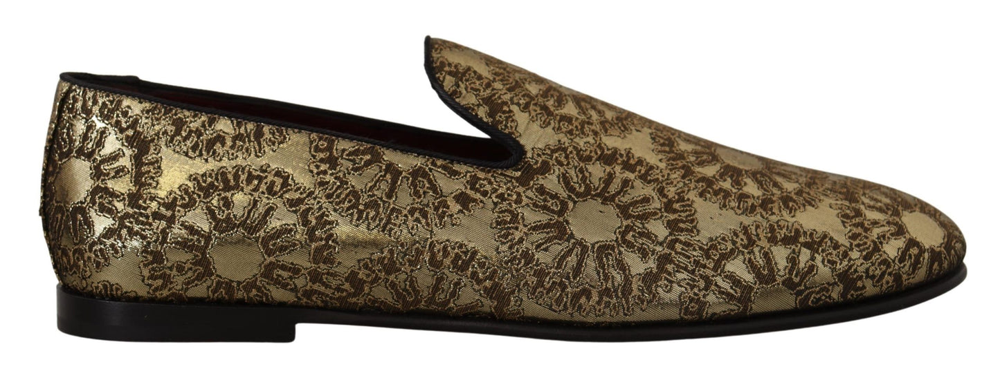 Dolce & Gabbana Goudkleurige Loafers Slides Dress Shoes