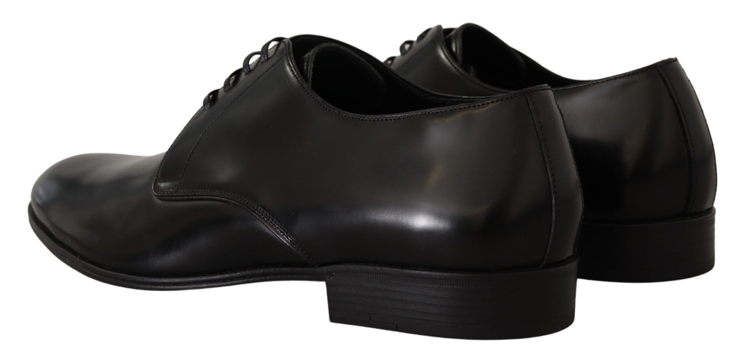 Dolce & Gabbana Elegante Zwarte Leren Derby Schoenen