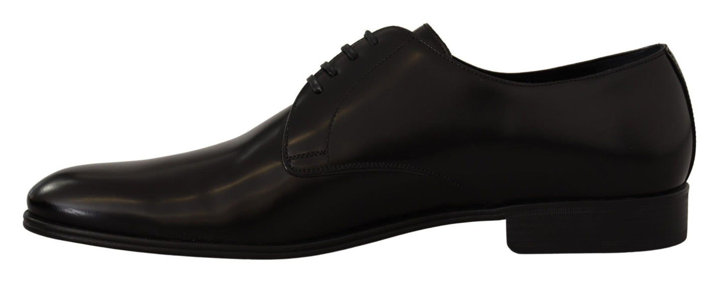 Dolce & Gabbana Elegante Zwarte Leren Derby Schoenen