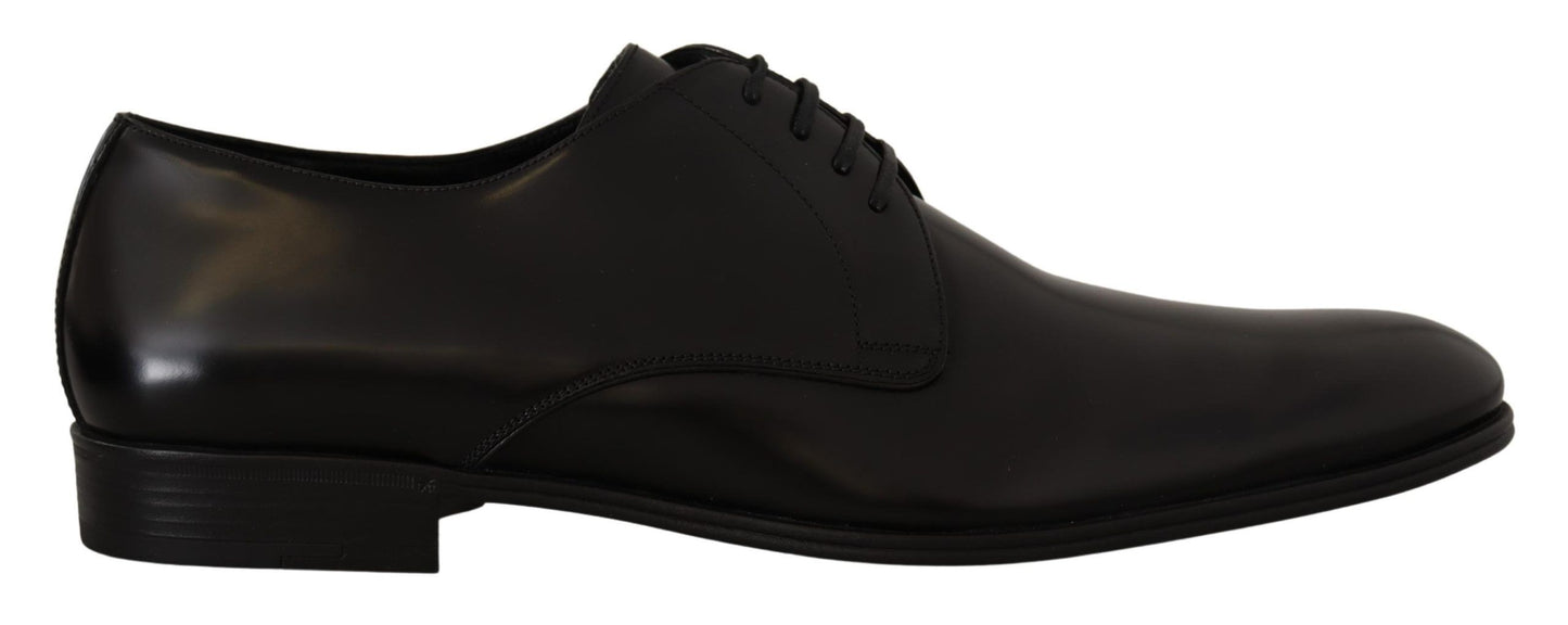 Dolce & Gabbana Elegante Zwarte Leren Derby Schoenen