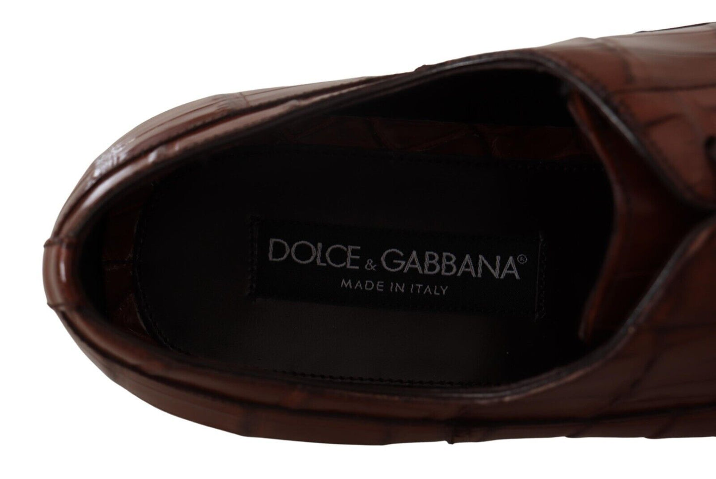 Dolce & Gabbana Elegante Exotische Krokodillenleren Formele Schoenen