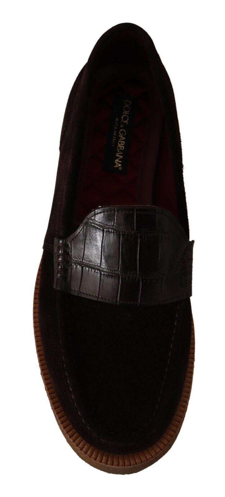 Dolce & Gabbana Elegante Suède Krokodillen Loafers in Bruin