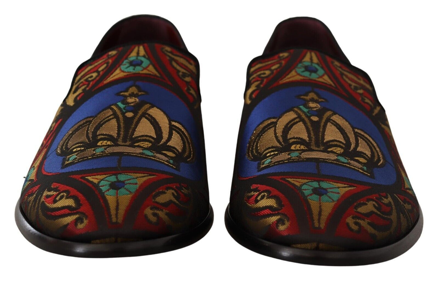 Dolce & Gabbana Multicolor Jacquard Slip-On Loafer Pantoffels