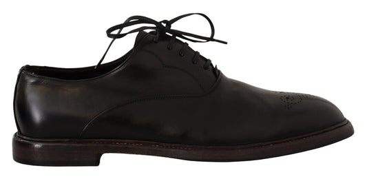 Dolce & Gabbana Elegante Zwarte Leren Derby Formele Schoenen