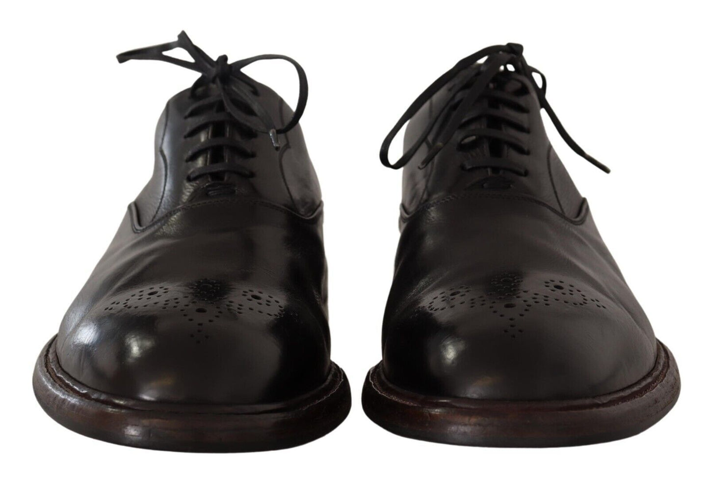 Dolce & Gabbana Elegante Zwarte Leren Derby Formele Schoenen