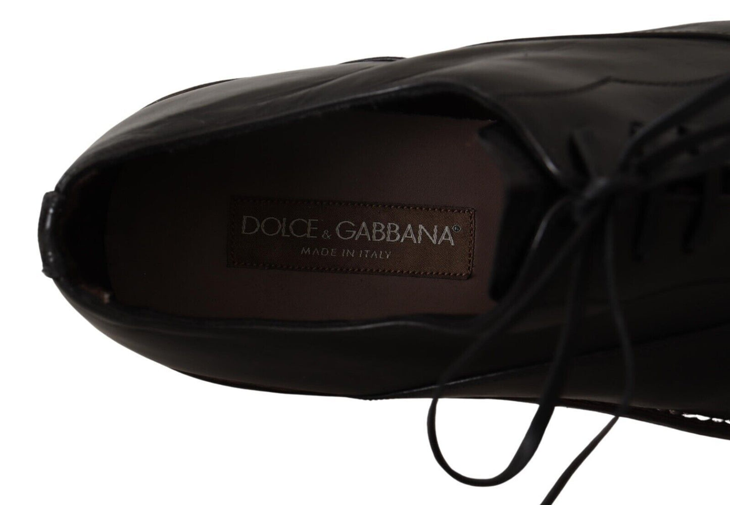 Dolce & Gabbana Elegante Zwarte Leren Derby Formele Schoenen