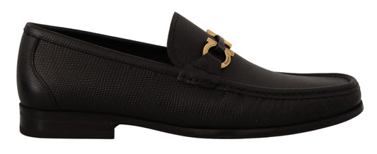 Salvatore Ferragamo Elegante Zwarte Kalfsleren Loafers