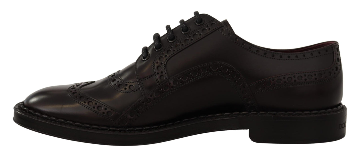 Dolce & Gabbana Elegante Paarse Leren Derby Formele Schoenen