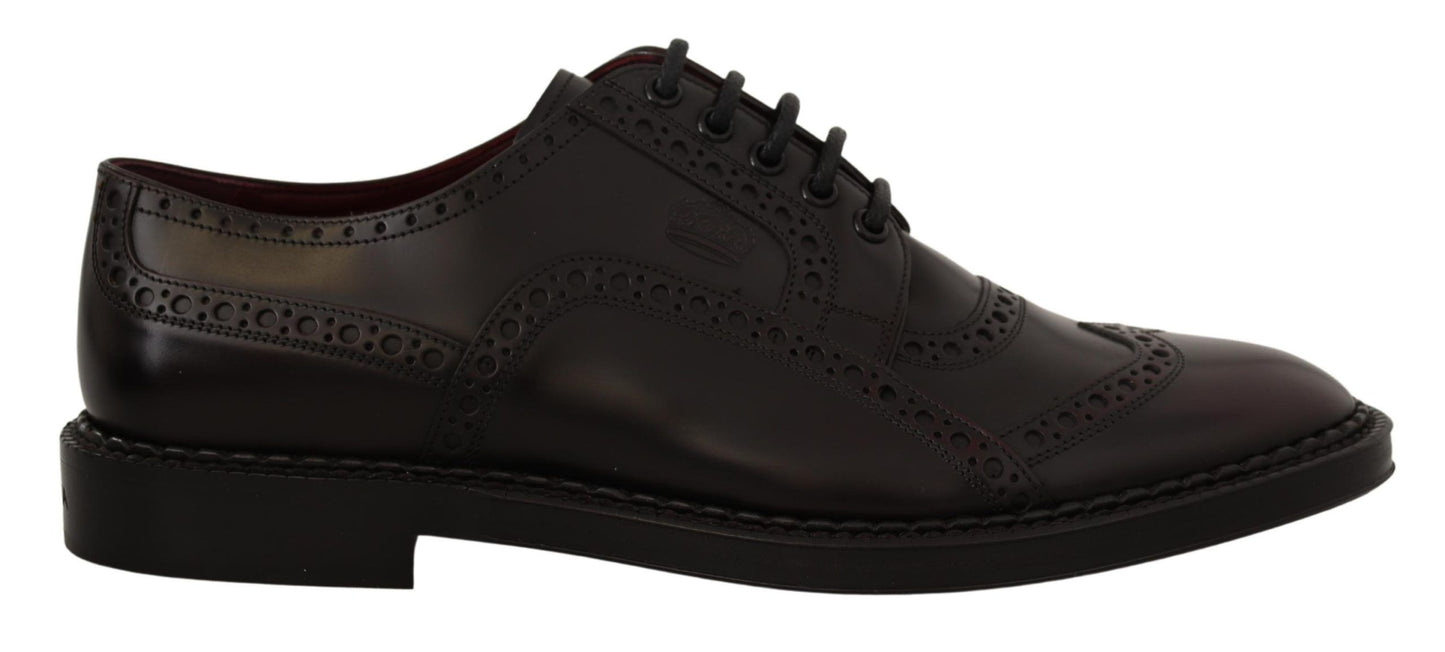 Dolce & Gabbana Elegante Paarse Leren Derby Formele Schoenen