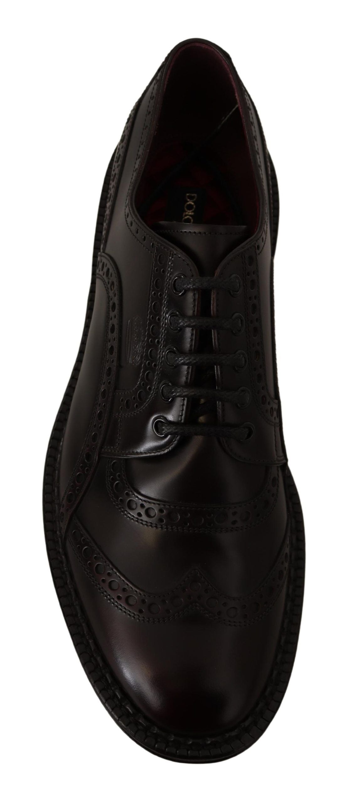 Dolce & Gabbana Elegante Paarse Leren Derby Formele Schoenen