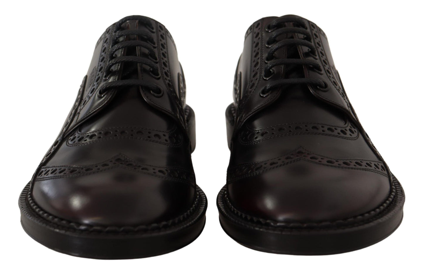 Dolce & Gabbana Elegante Paarse Leren Derby Formele Schoenen