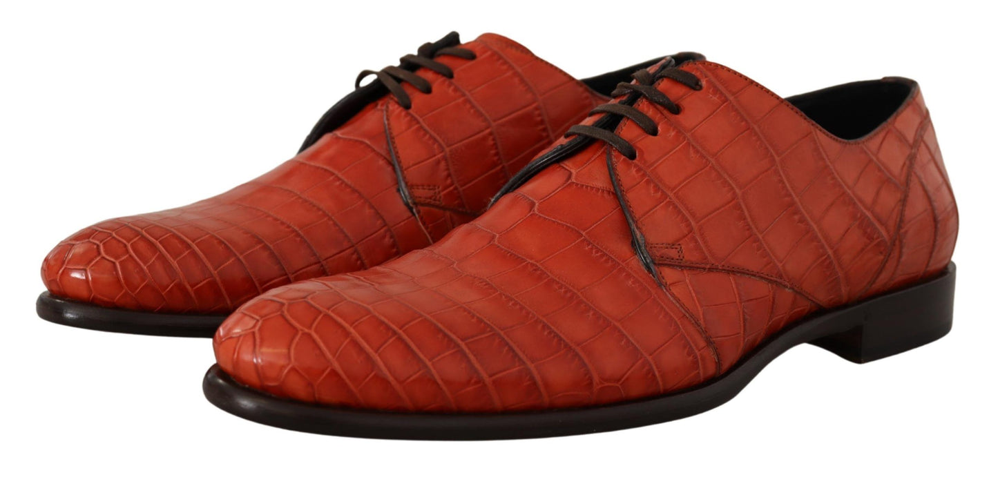 Dolce & Gabbana Exquisite Exotic Croc Leather Veterschoenen