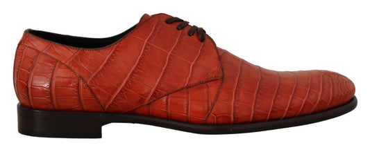 Dolce & Gabbana Exquisite Exotic Croc Leather Veterschoenen