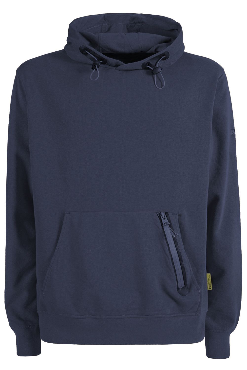 Ja Zee Blue Cotton Blend Hooded Sweatshirt met voorzak