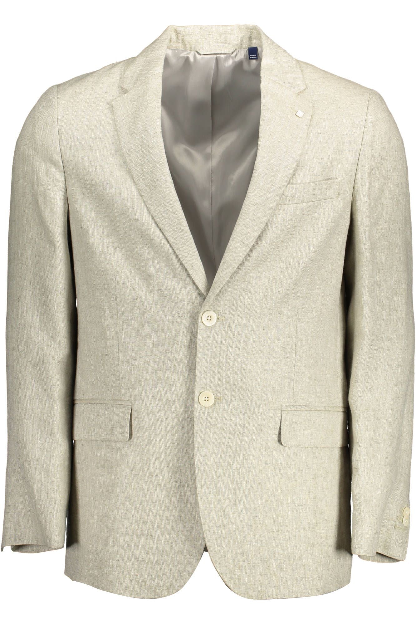 Gant Beige Linnen Klassieke Jas met Logo Details