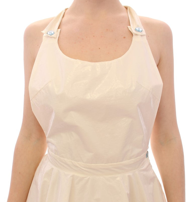 Licia Florio Elegante Witte Thee Halterneck Jurk