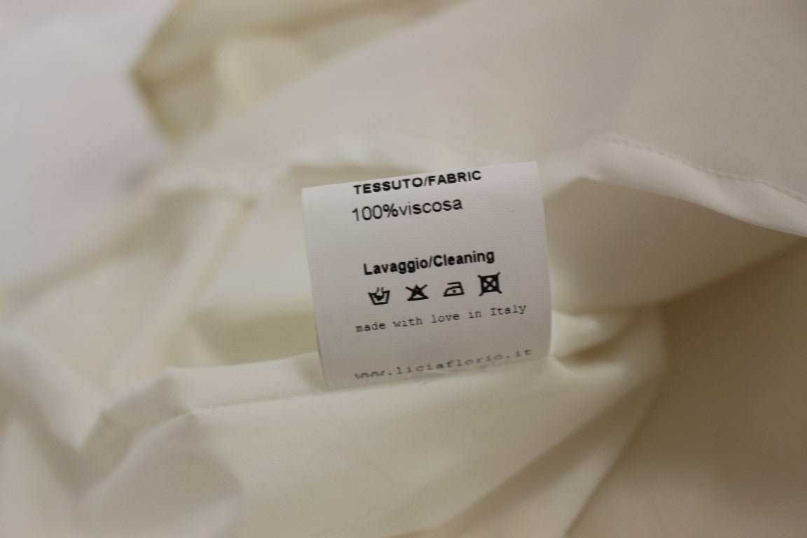 Licia Florio Elegante Witte Thee Halterneck Jurk