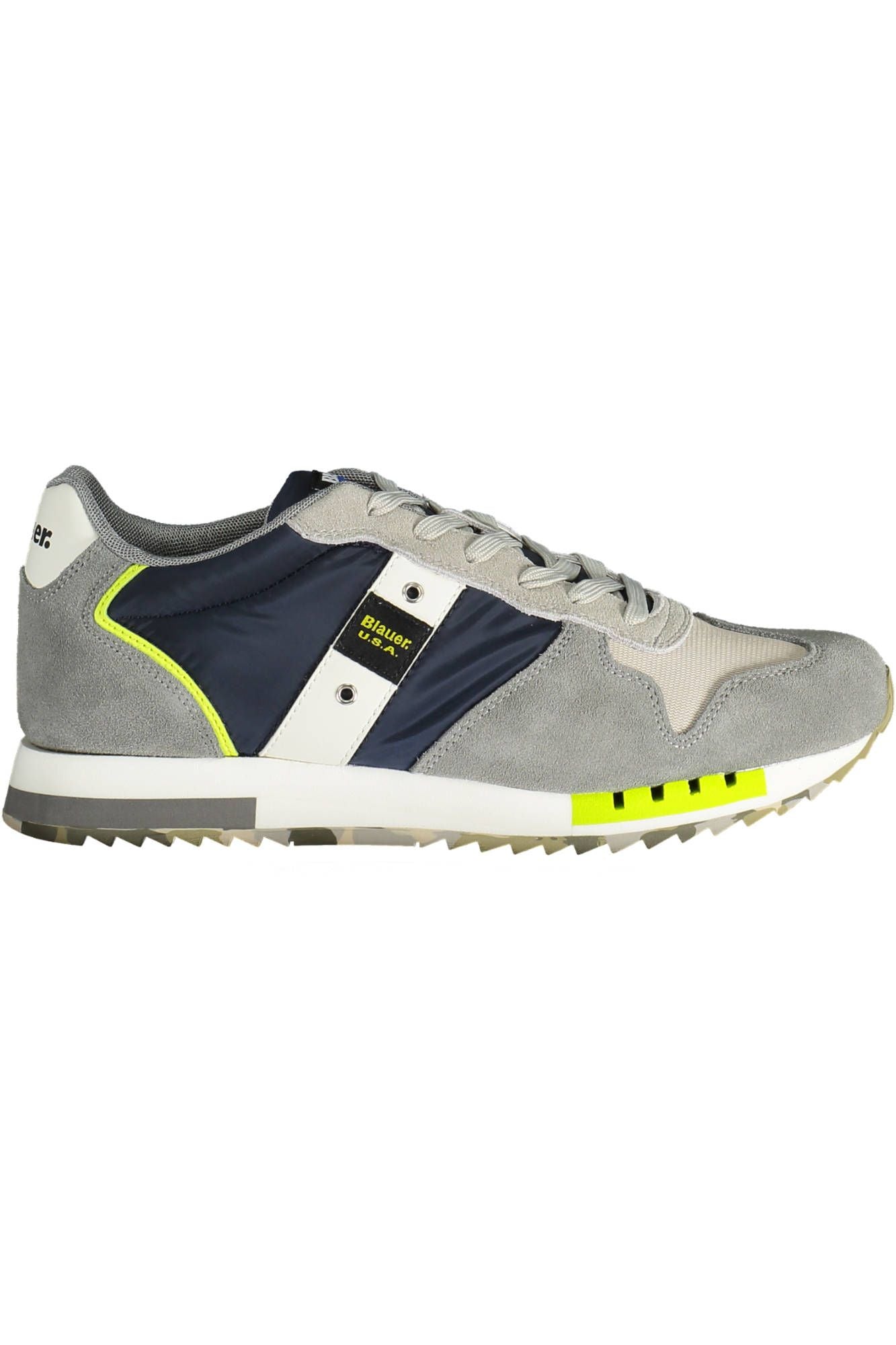 Blauer blauw lederen heren sneaker