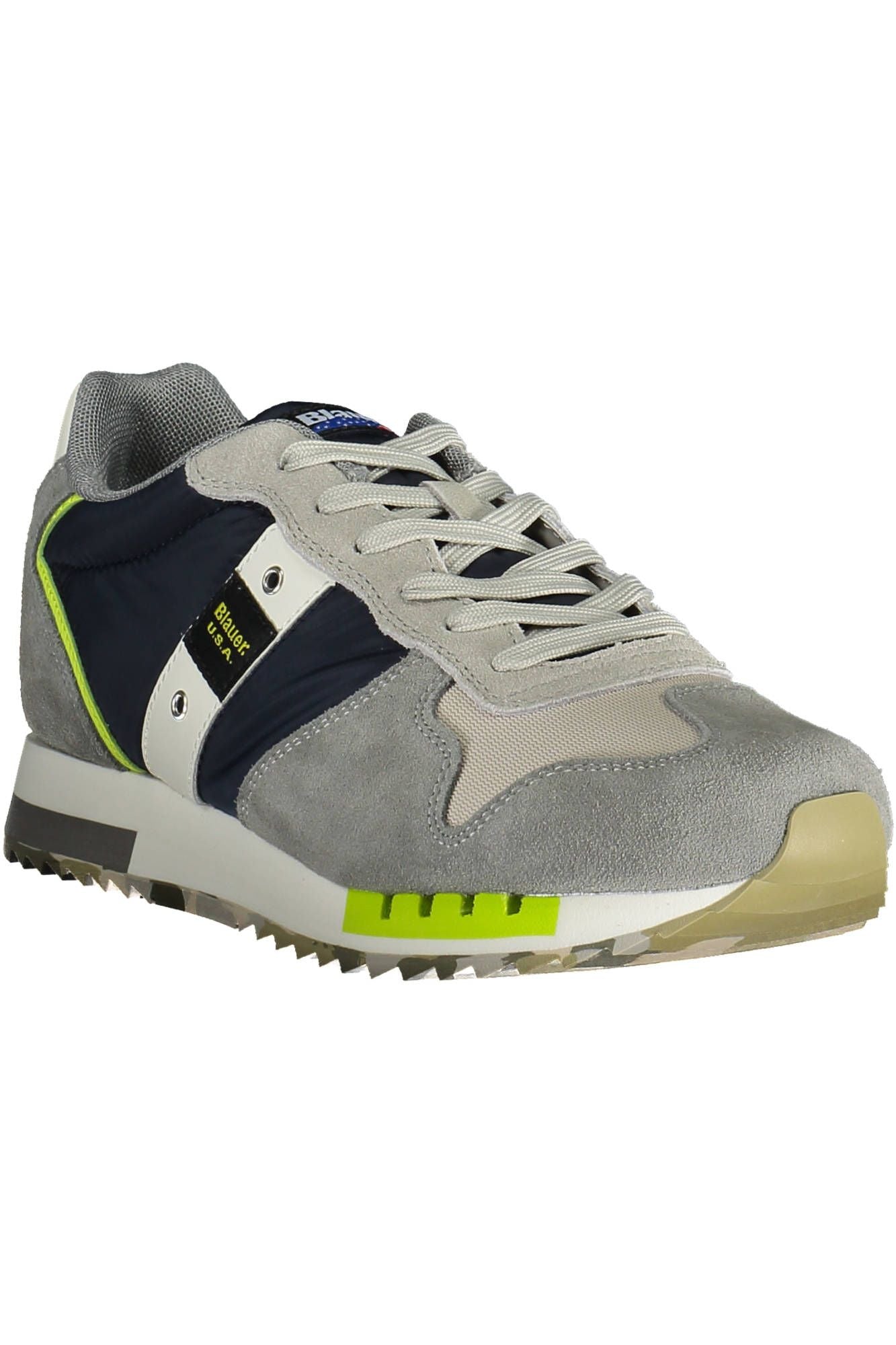 Blauer blauw lederen heren sneaker