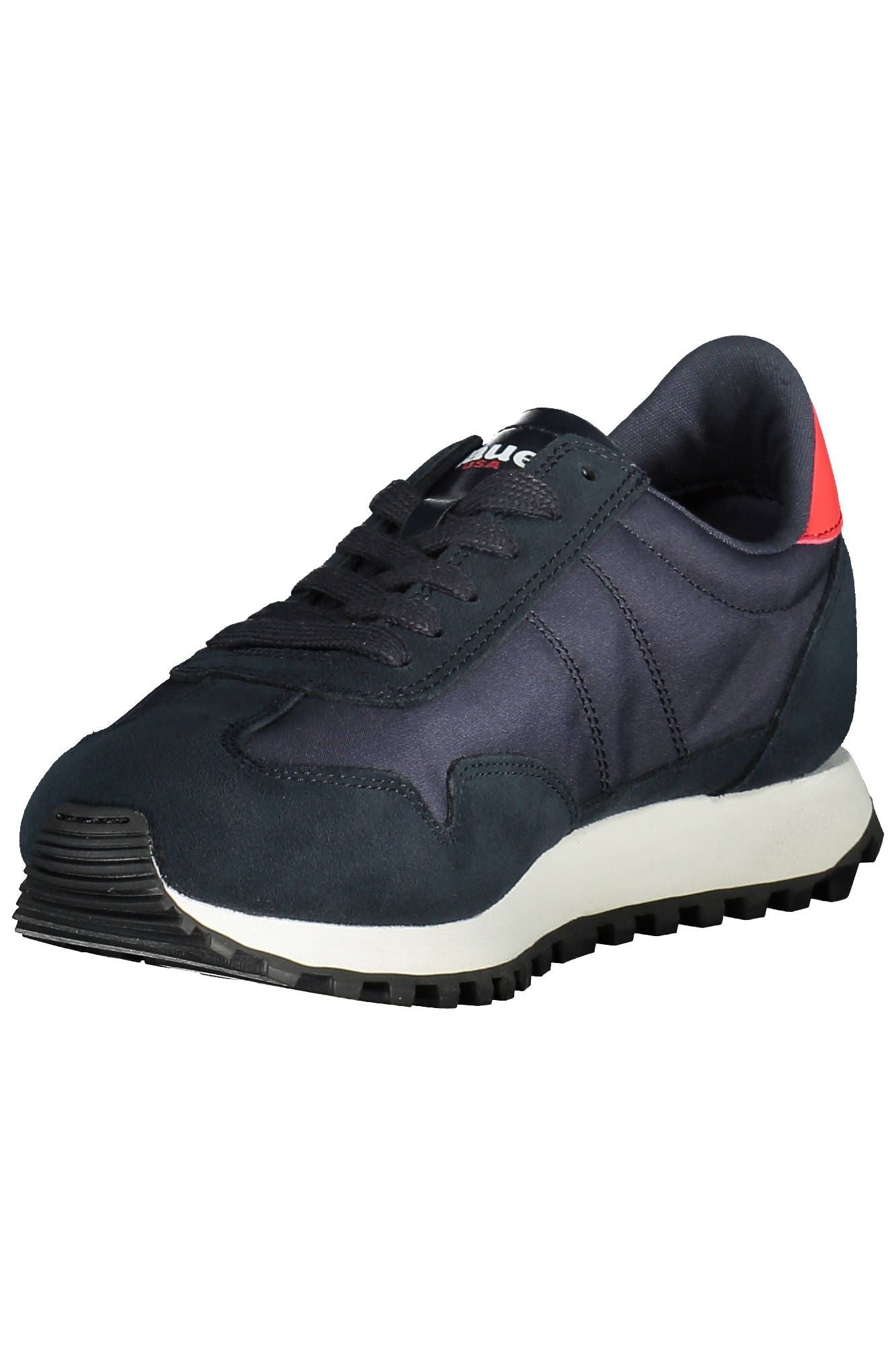 Blauer blauw lederen heren sneaker