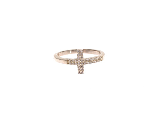 Nialaya Zilveren CZ Kruis Statement Ring