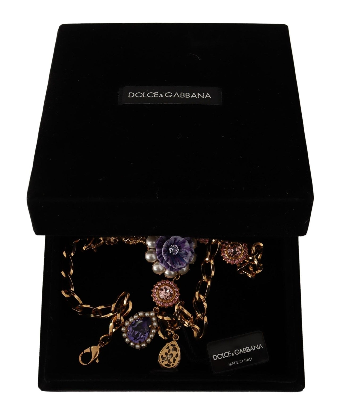 Dolce & Gabbana Elegante Bloemen Kristallen Statement Ketting