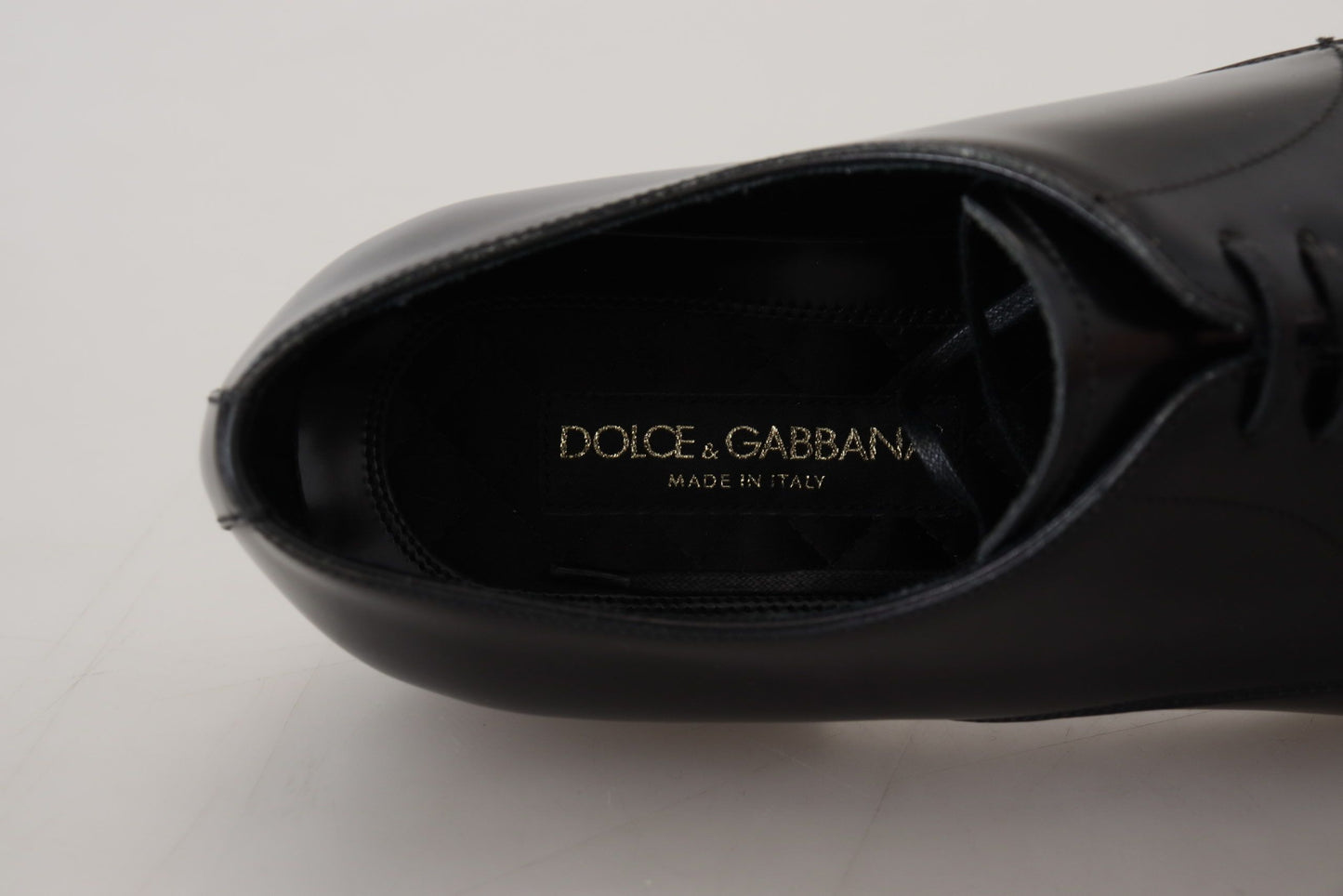 Dolce & Gabbana Elegante Zwarte Leren Derby Schoenen