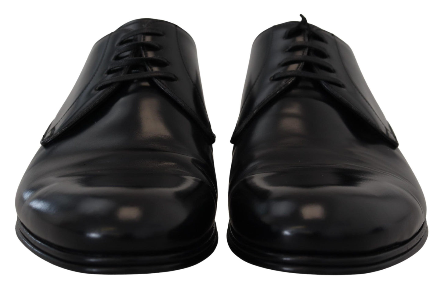 Dolce & Gabbana Elegante Zwarte Leren Derby Schoenen