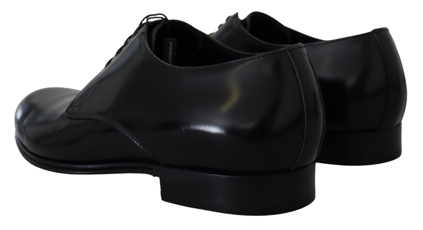 Dolce & Gabbana Elegante Zwarte Leren Derby Schoenen