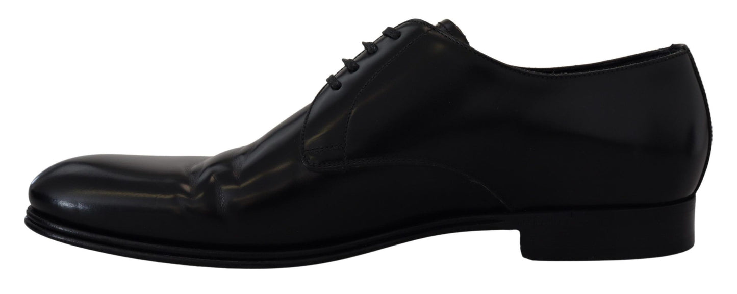 Dolce & Gabbana Elegante Zwarte Leren Derby Schoenen