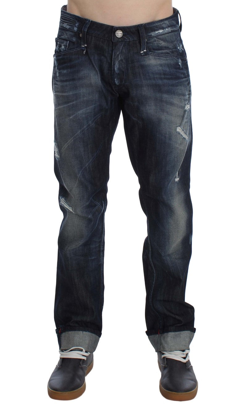 Acht Elegante Regular Straight Fit Blauwe Jeans