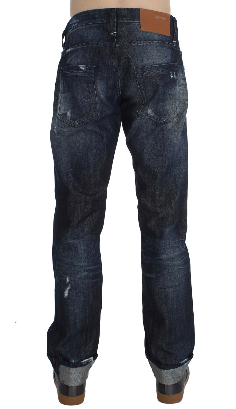 Acht Elegante Regular Straight Fit Blauwe Jeans