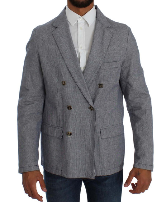 Master Coat Elegante Double-Breasted Blauwe Blazer