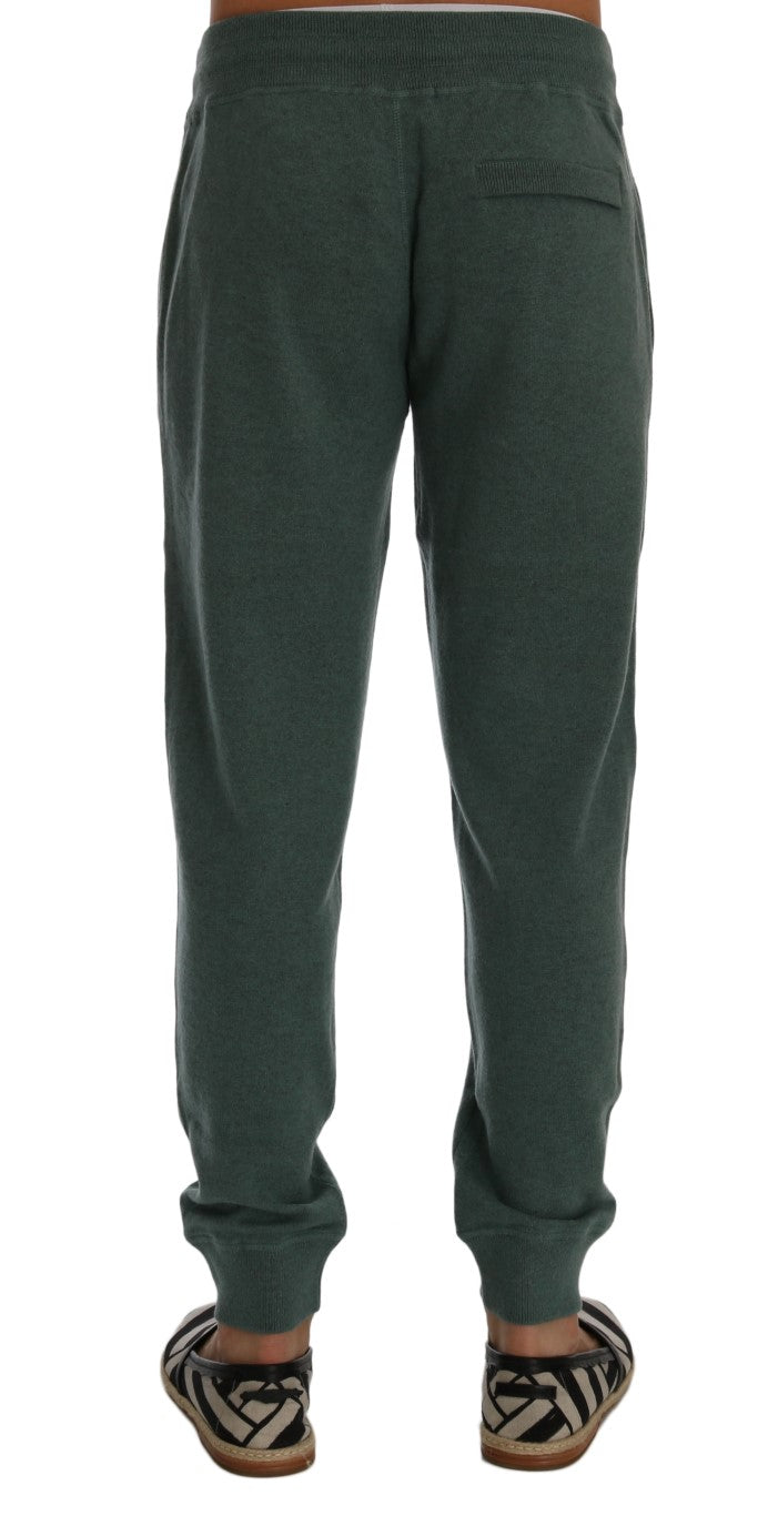 Dolce & Gabbana Elegante Groene Kasjmier Sportbroek