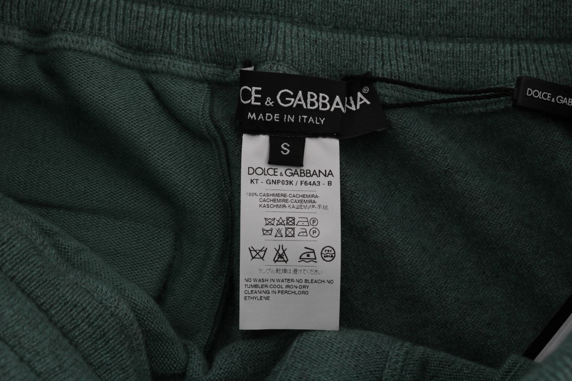 Dolce & Gabbana Elegante Groene Kasjmier Sportbroek