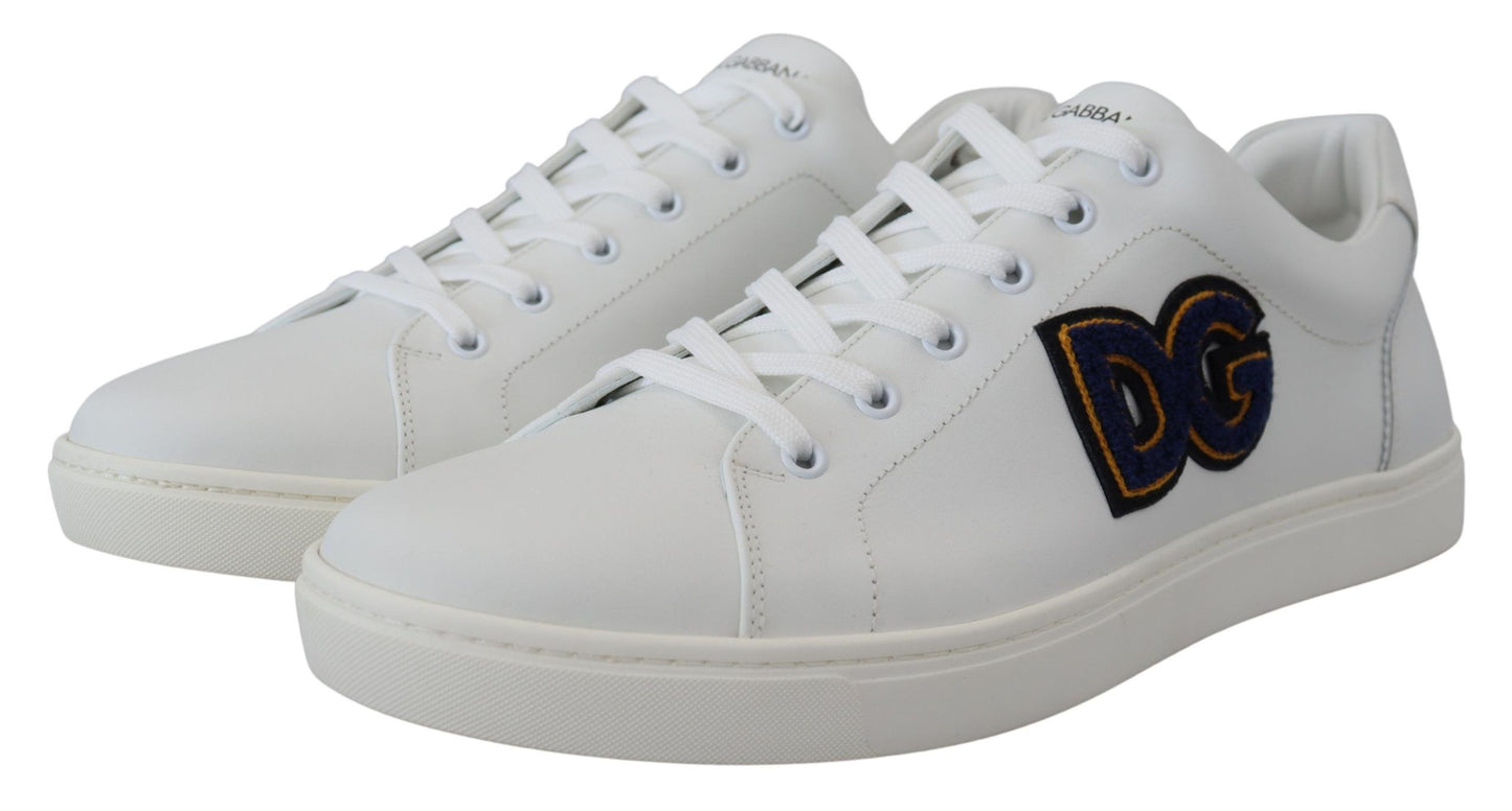 Dolce & Gabbana Elegante Witte Leren Heren Sneakers