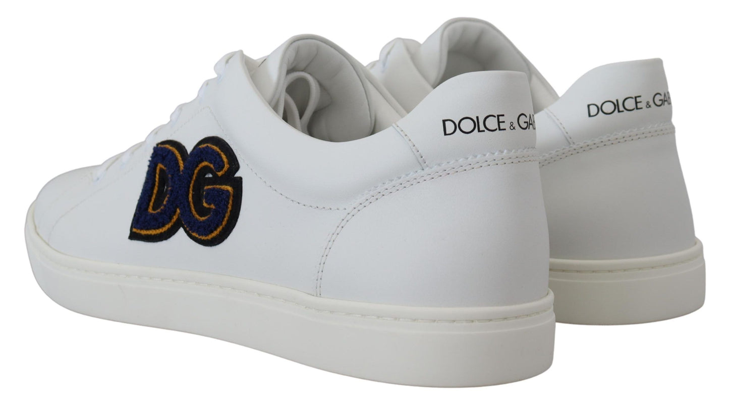 Dolce & Gabbana Elegante Witte Leren Heren Sneakers