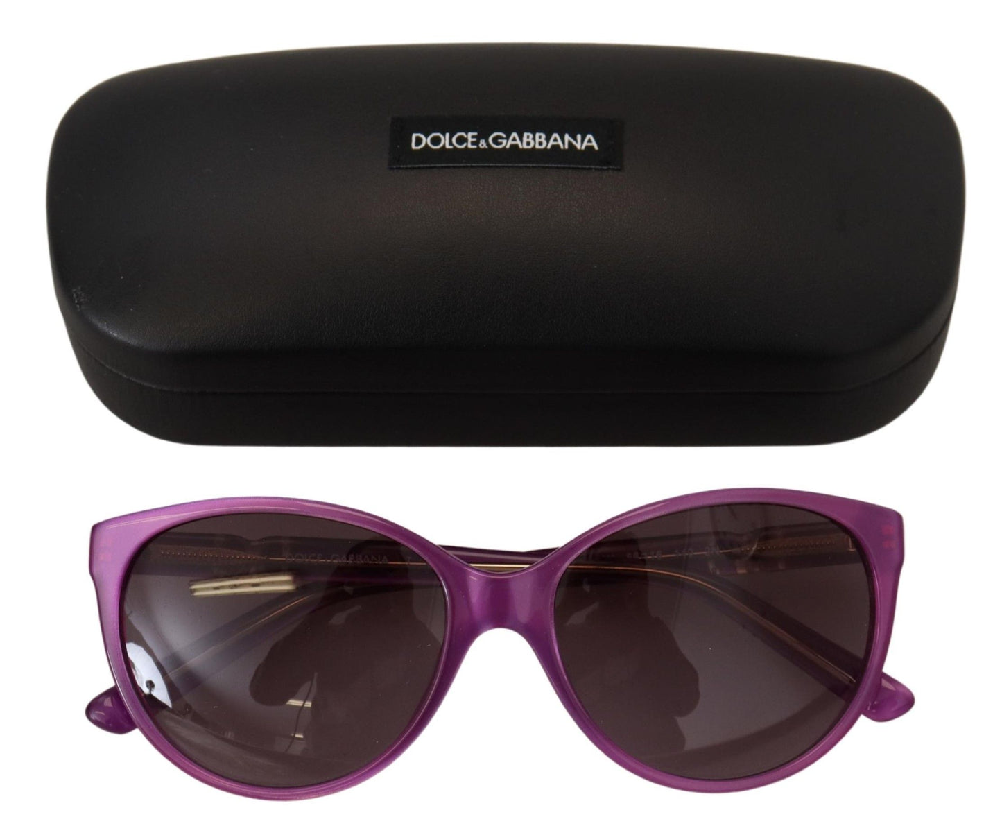 Dolce & Gabbana Chic Paarse Acetaat Ronde Zonnebril