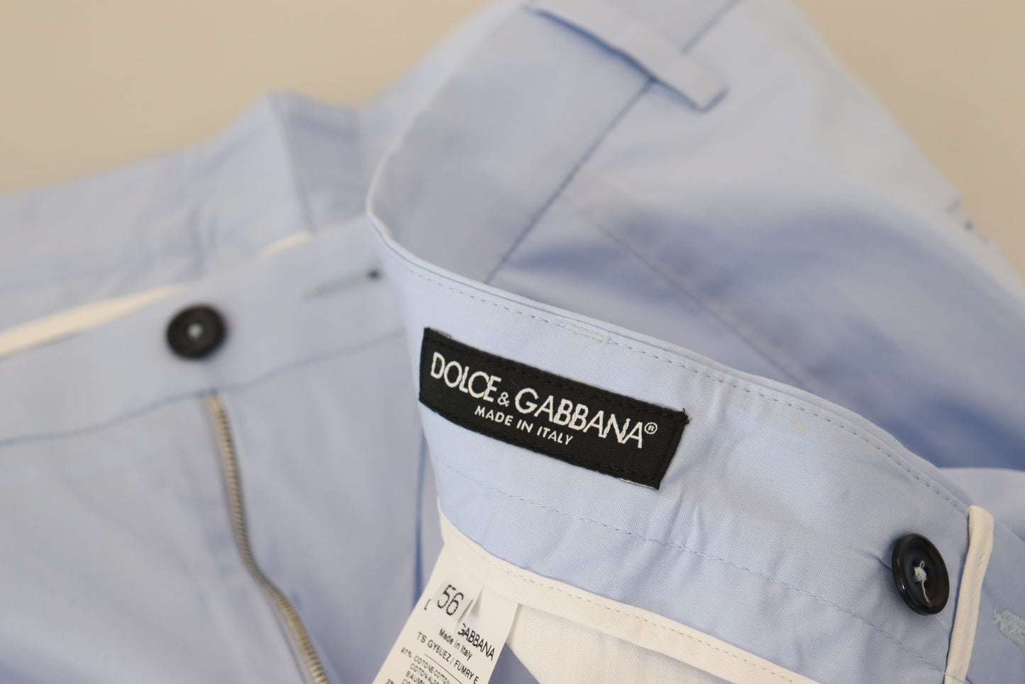 Dolce & Gabbana Elegante Slim Fit Chino In Lichtblauw