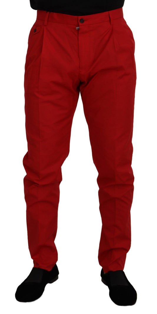 Dolce & Gabbana Elegante Slim Fit Crimson Chino