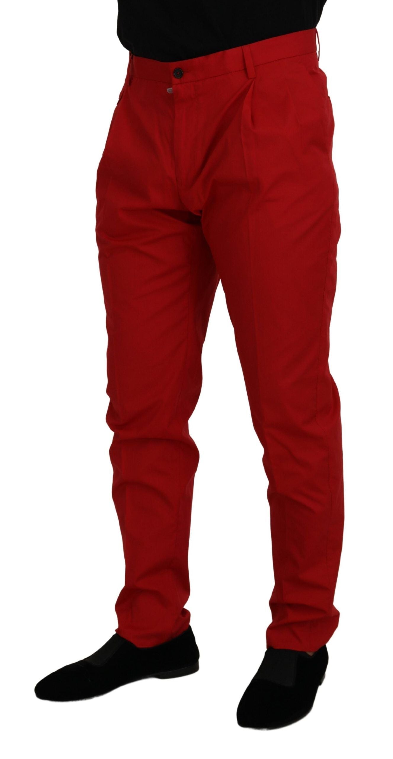 Dolce & Gabbana Elegante Slim Fit Crimson Chino