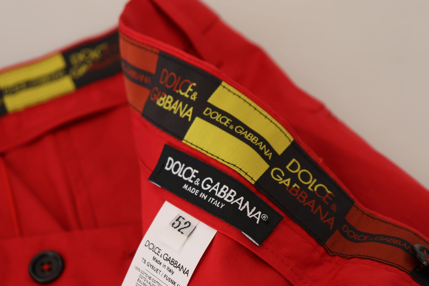 Dolce & Gabbana Elegante Slim Fit Crimson Chino