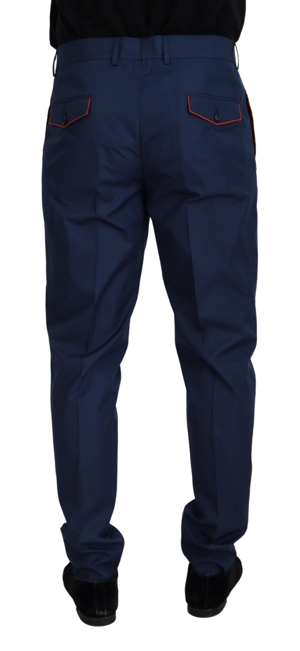 Dolce & Gabbana Elegante Slim Fit Chinos in Blauwe Zijdemix